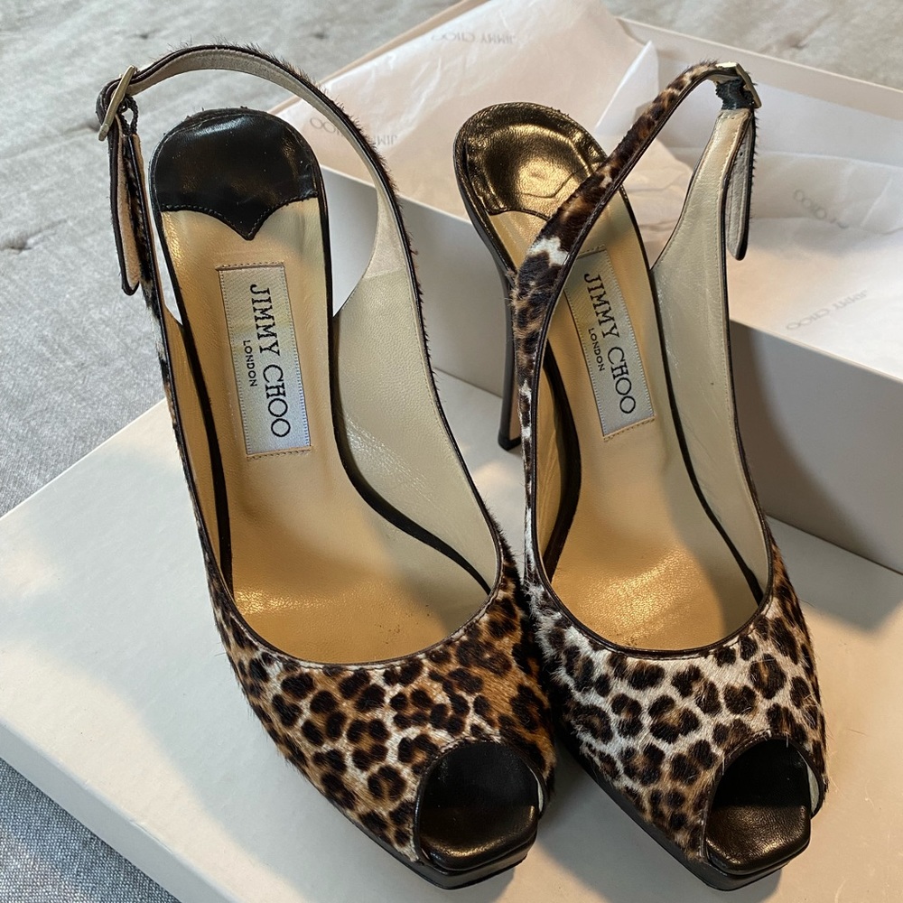 Jimmy Choo leopard print heels